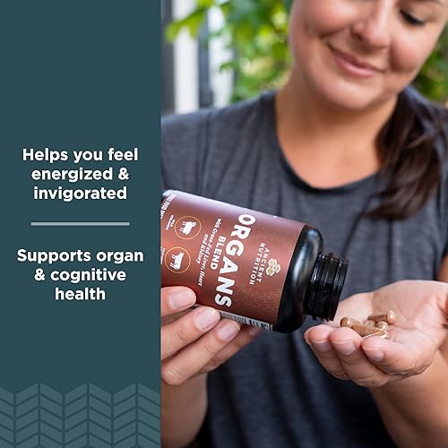 Miniatura 4 de Ancient Nutrition Suplementos de órganos, cápsulas de complejo de órganos alimentados con pasto y salvajes, hígado, corazón, riñón apoya la salud de