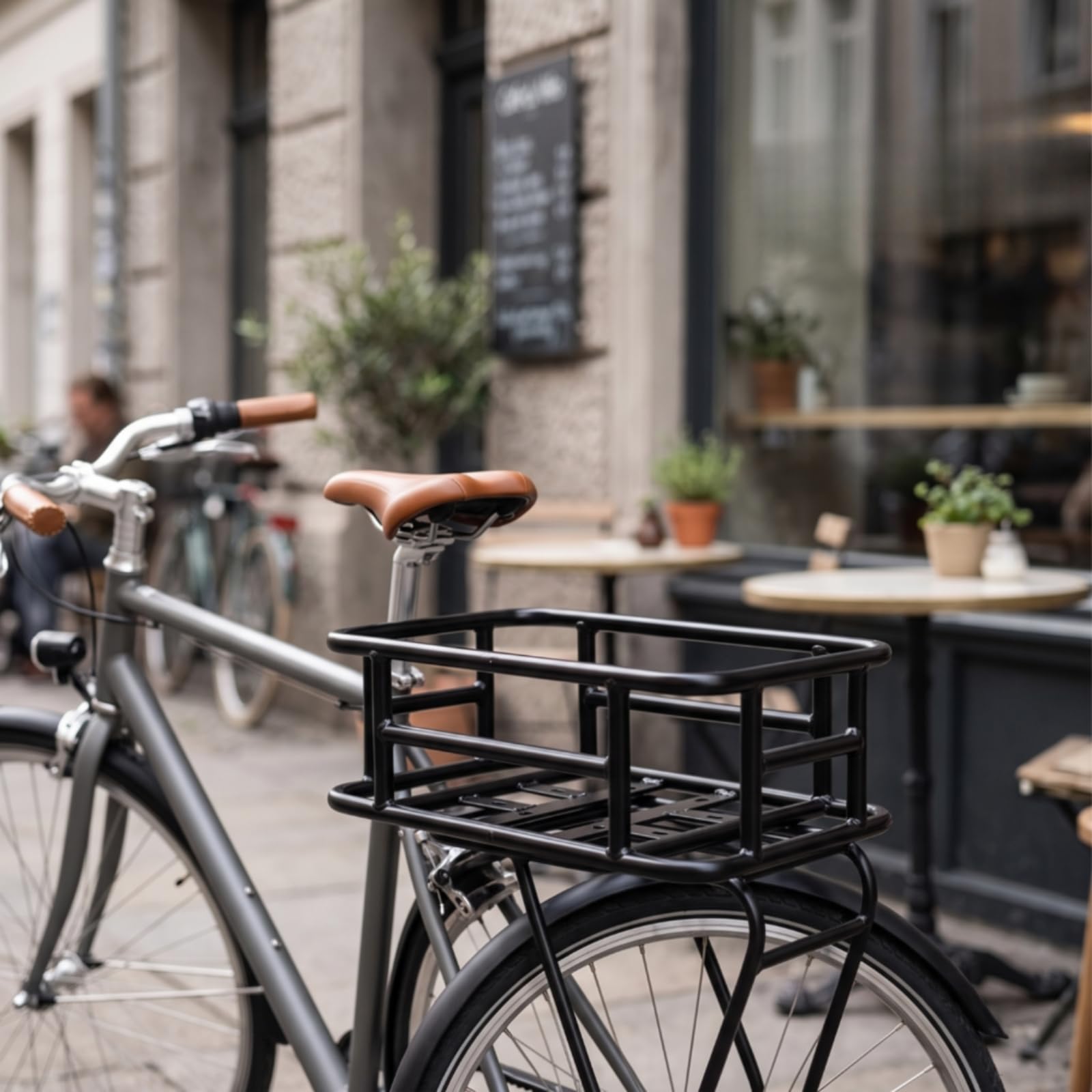 Qianly Cestino Bici Posteriore Antiruggine Cestino Bicicletta Posteriore Resistente per Pendolari, Spesa Quotidiana