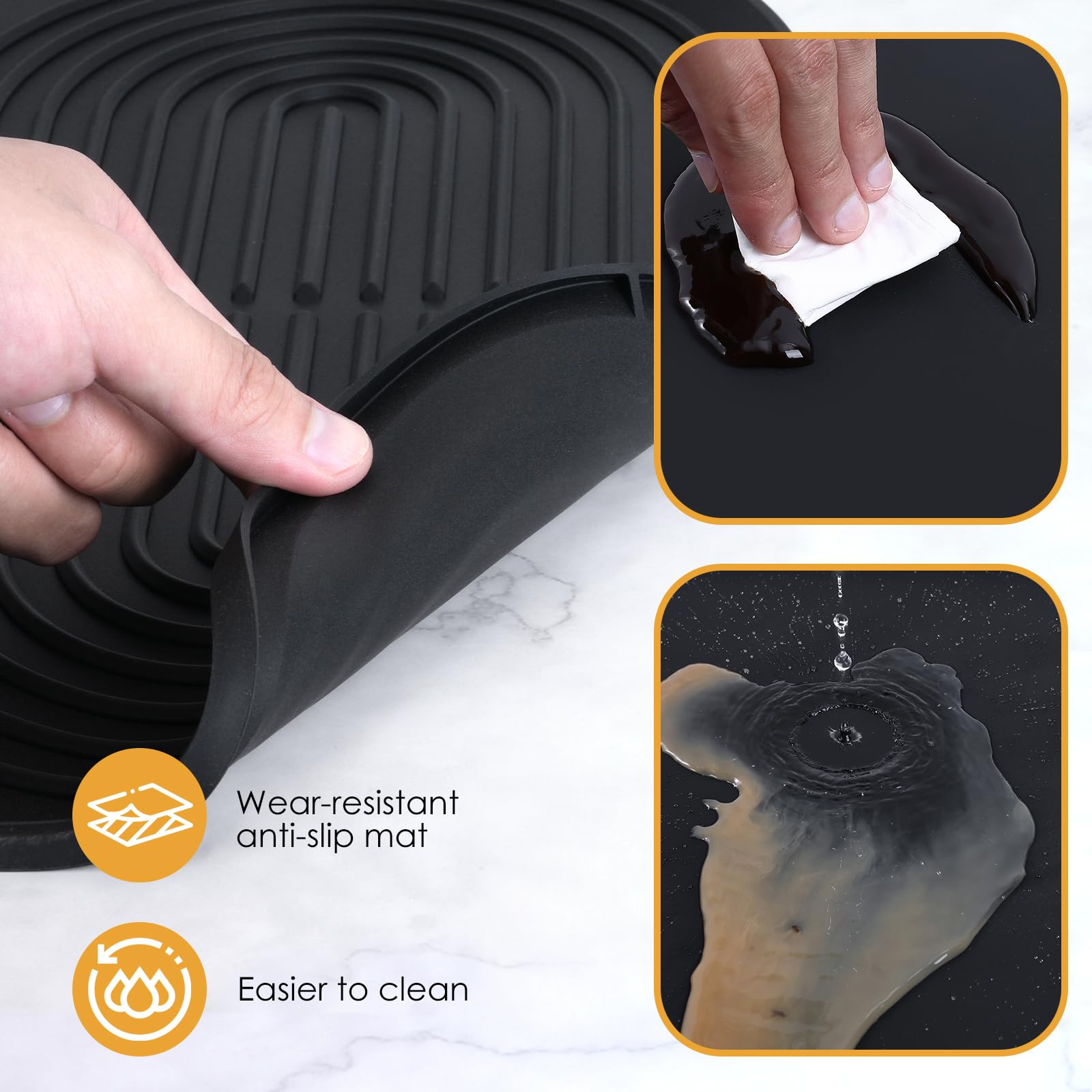 Tappetino Silicone Per Caffè SOSMAR | 60x40 Cm Con Bordo Rialzato E Vassoio Removibile | Antiacqua E Antiscivolo - Foto 11