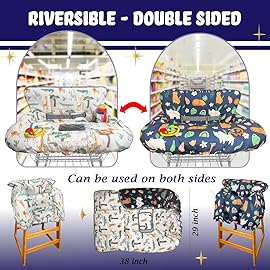 Shopping Cart Cover for Baby Grocery Cart Cover for Baby boy and Baby Girl, High Chair Cover for Baby and Toddler, Baby Registry Gift - Waterproof - Extra Large - Double Sided (Beige)