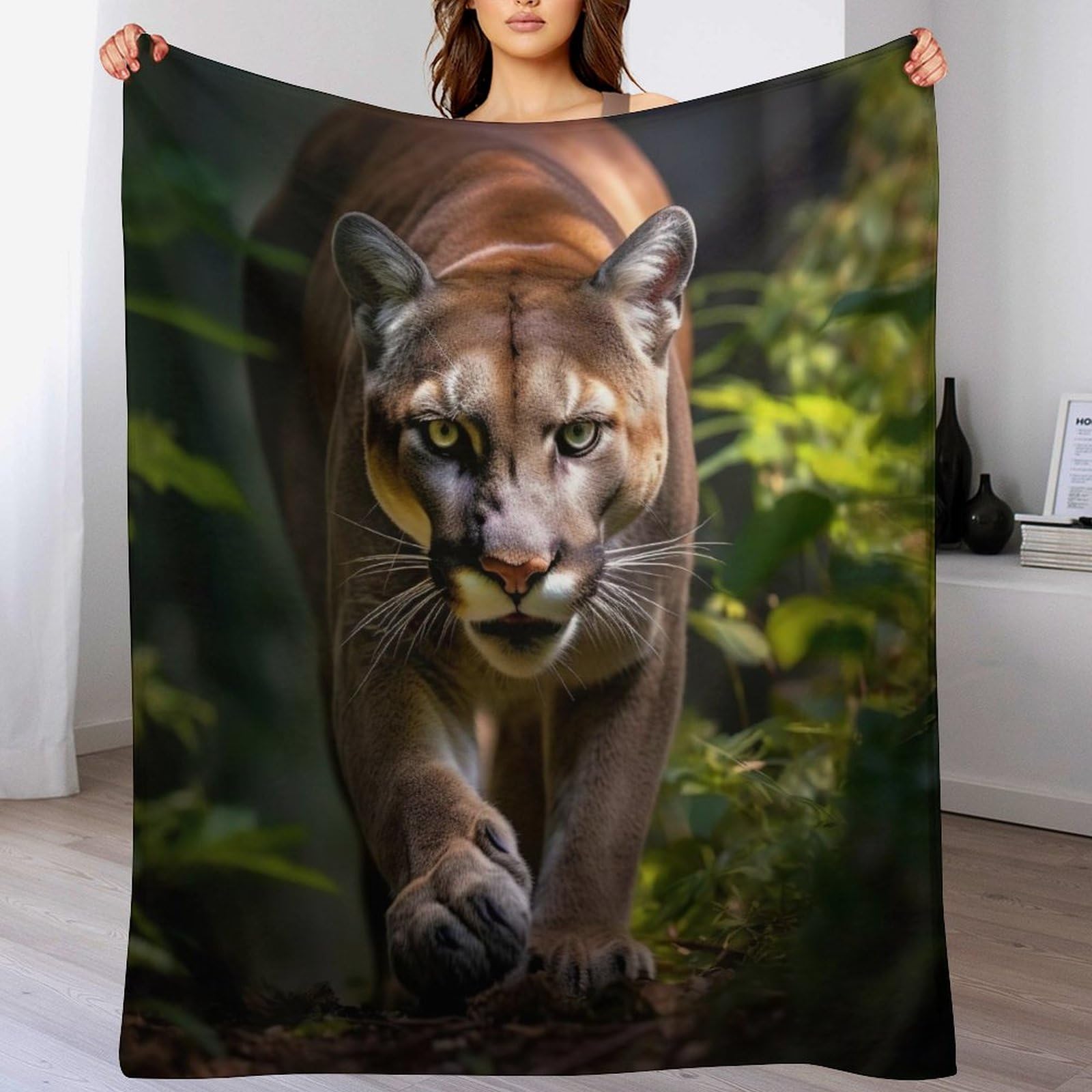 Couvre-lit Lion en flannel douce 140x180 cm pour le canapé