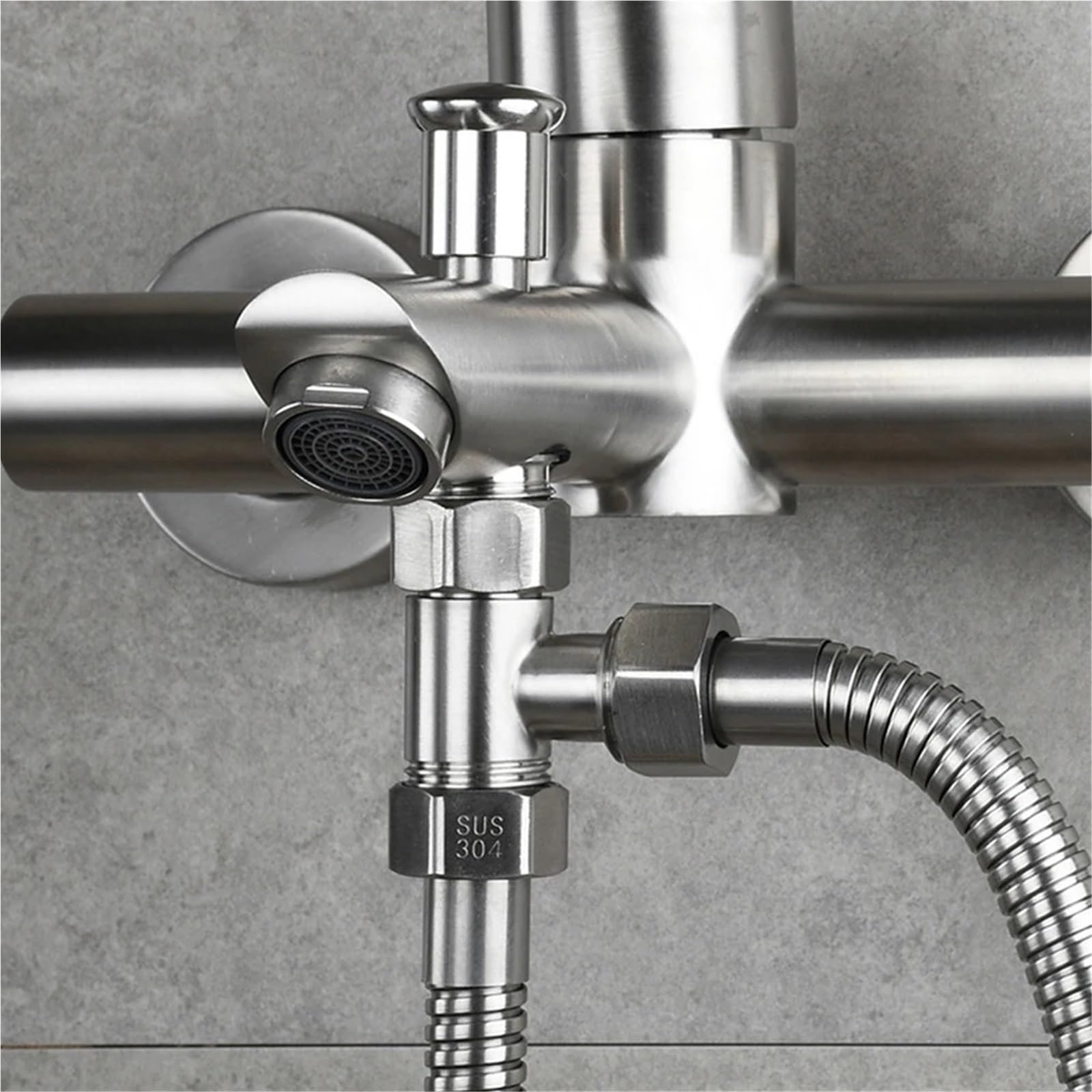Válvula angular for grifo, desviador, baño, inodoro, pulverizador for bidé, ducha G1/2, acero inoxidable, cobre, agua de tres vías, 2 uds para bafieras y duchas