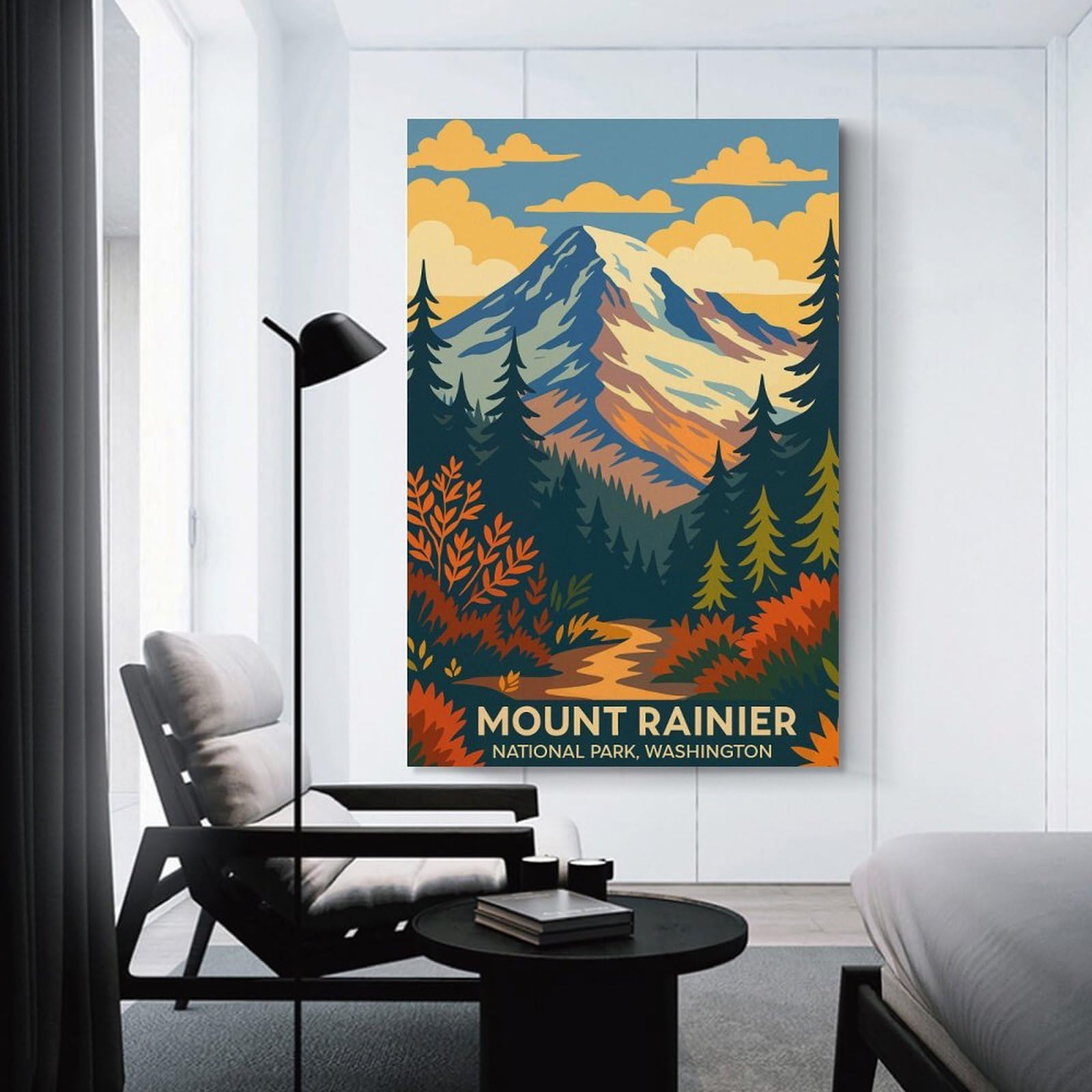Junmoney Unframe-Style-12 Mount Rainier National Park Decorative Wall Artwork 12X18inch(30X45cm), For Corridors, Hallways Or Apartment Entries, Home Artwork For First Impressions