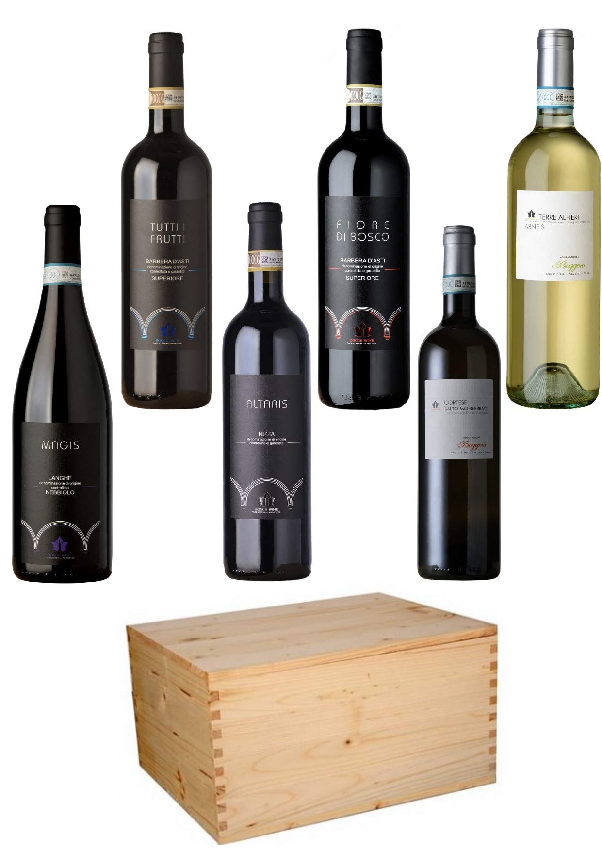 Boggero Bogge Wine - selezione premium 6 bott. 0,75L scatola legno regalo