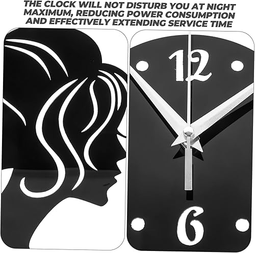 Miniatura 6 de Garneck Reloj de pared con espejo para niñas, reloj de pared para pilas, sin marco, para dormitorio, pared, oficina, decoración, hogar, bricolaje,