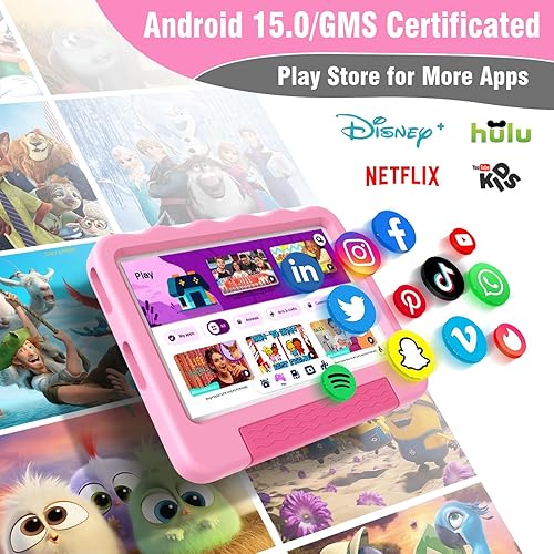 Miniatura 4 de Tableta para niños de 10 pulgadas Android 15 para niños de 14 (6+8) GB 64 GB de CPU Octa-Core, tabletas para niños pequeños con mucho contenido