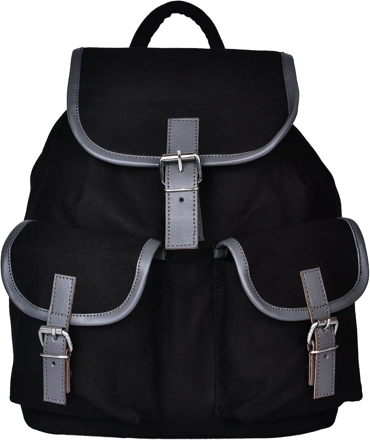 Anekaant Monochrome Black Canvas Backpack