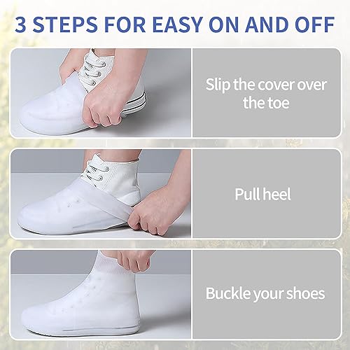 Miniatura 6 de Fundas impermeables para zapatos, protectores antideslizantes gruesos para zapatos, reutilizables, plegables, para lluvia, exteriores, protectores