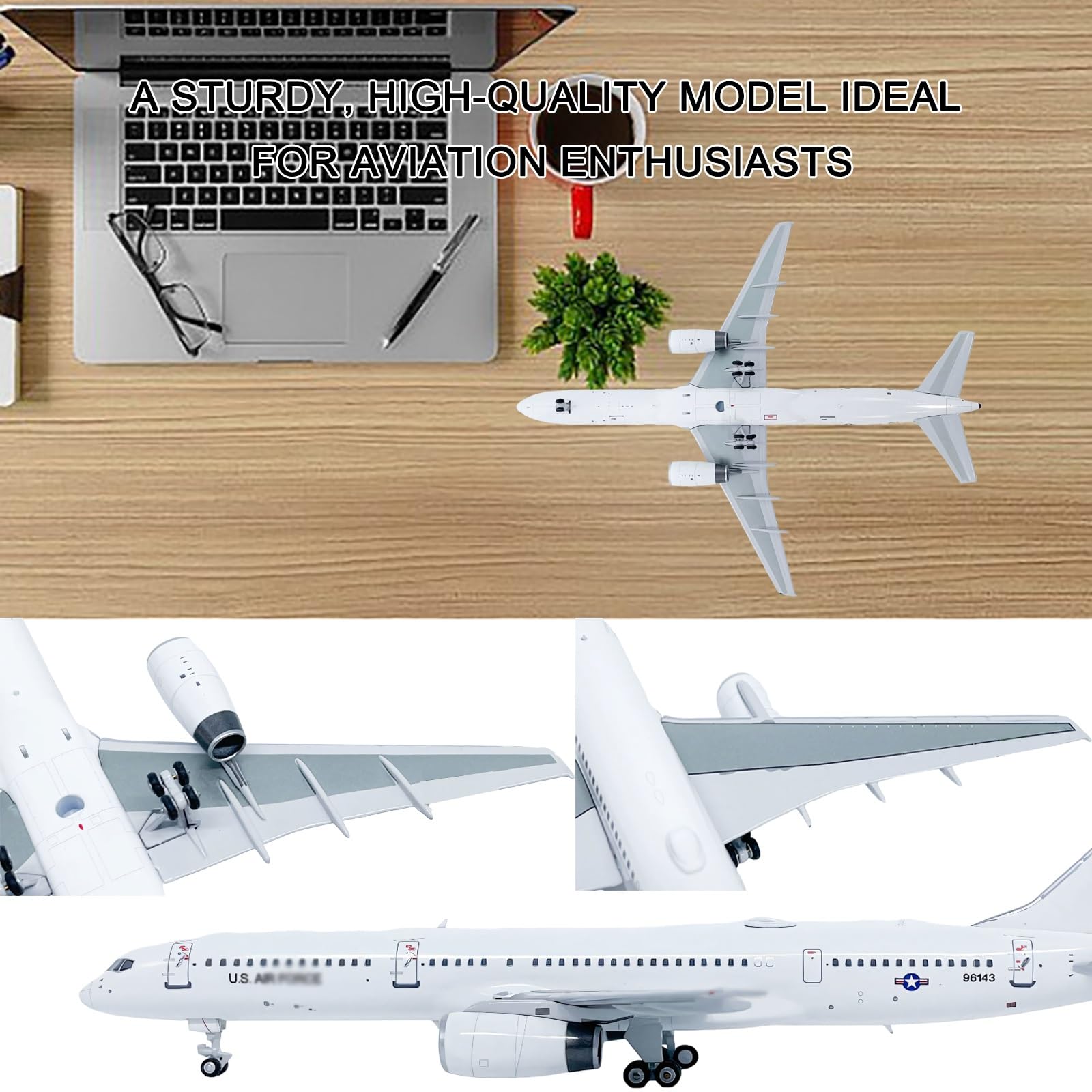 Modello aereo militare C-32B in scala 1:400 99-6143 Replica con display lega pressofusa, regalo collezione for appassionati aviazione, perfetto l'home office studio soggiorno, l'arredamento