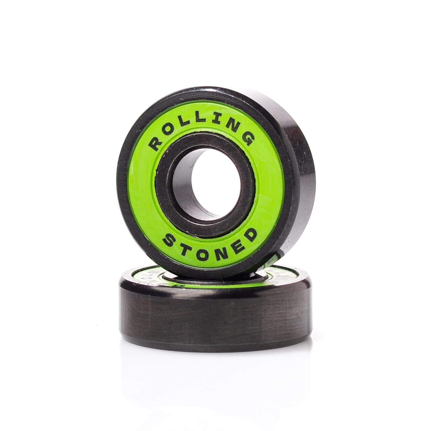 Rolling Stoned Skateboard Bearing Set - ABEC 7 Sealed Bearings for Skateboards, Longboards, Scooters and Roller Skates Stainless Steel 608 Bearings (8 Pack, Green) (AAA Trips)