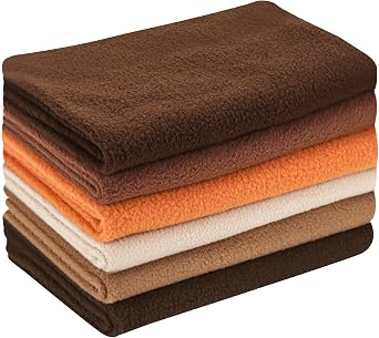 6 PCS 20x20 Knitted Polar Fleece Fabric Brown