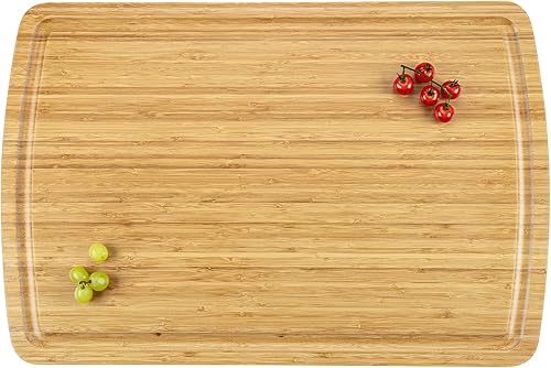 Miniatura 7 de Tabla de cortar de bambú extragrande para cocina, tabla de cortar grande de 30 x 20 pulgadas con ranura para jugo, tabla de tallar XXXL para pavo,