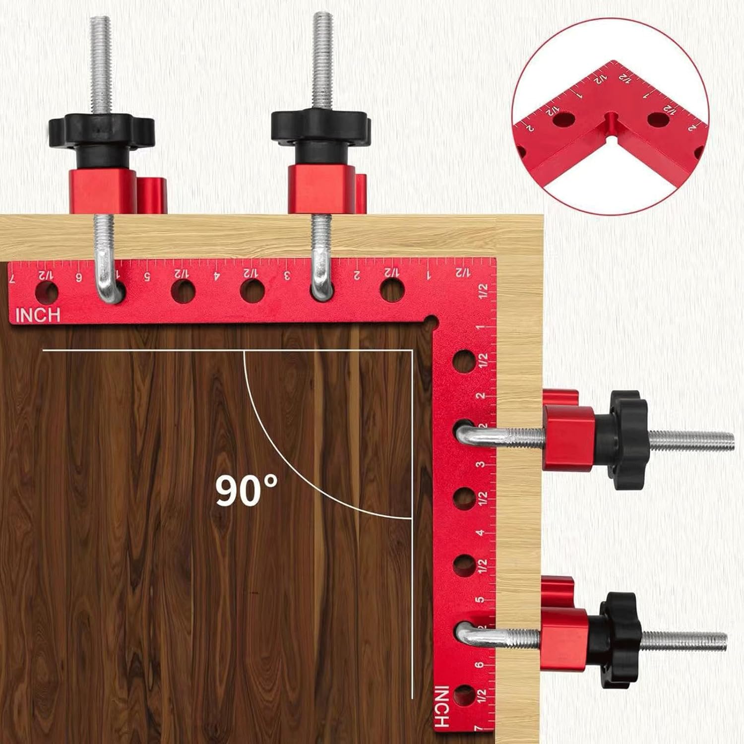 Corner Clamp for Woodworking,CNC Aluminum Alloy Right Angle Clamp,140mm/5.5" Woodworking Corner Clamp Set,90 Degree Positioning Squares Angle Clamp for DIY, Cabinet, Box & Frame Assembly