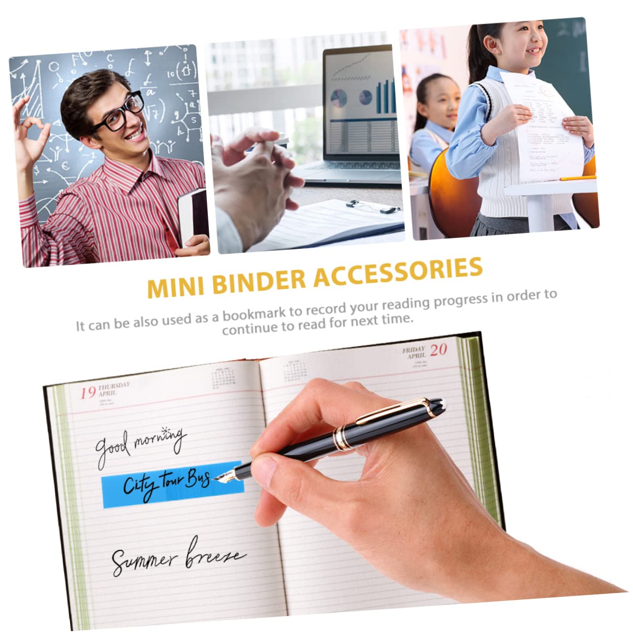 SHINEOFI 4piezas Marcadores De Páginas Adhesivos Multi-función Pestañas Autoadhesivas Para y Escritura Accesorios De y De Pestañas Portátiles
