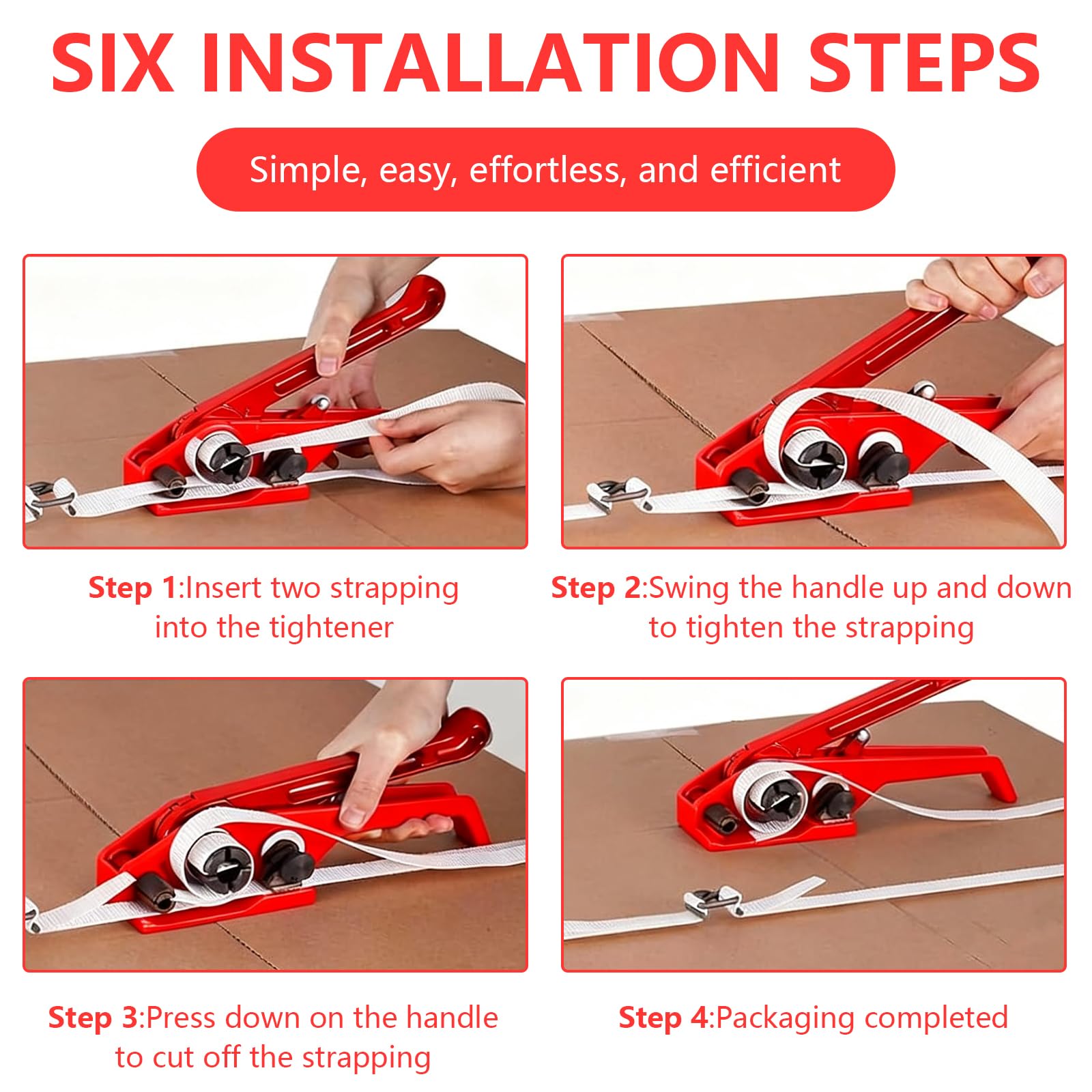 Herramienta De Flejadora Manual, Dispensador De Cinta Adhesiva, Cinta De Flejado Para Embalaje (100 M De Cinta Flejado De 19Mm 100 Botones Fosfatados 19 Mm 20 Esquineros Embalaje De 32 Mm 1 Tensor)