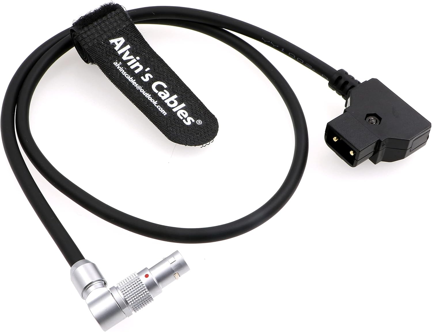 Alvin's Cables Power Cable for Zacuto Kameleon EVF Rotatable Right Angle 4 Pin Male to D-tap 18in/45cm