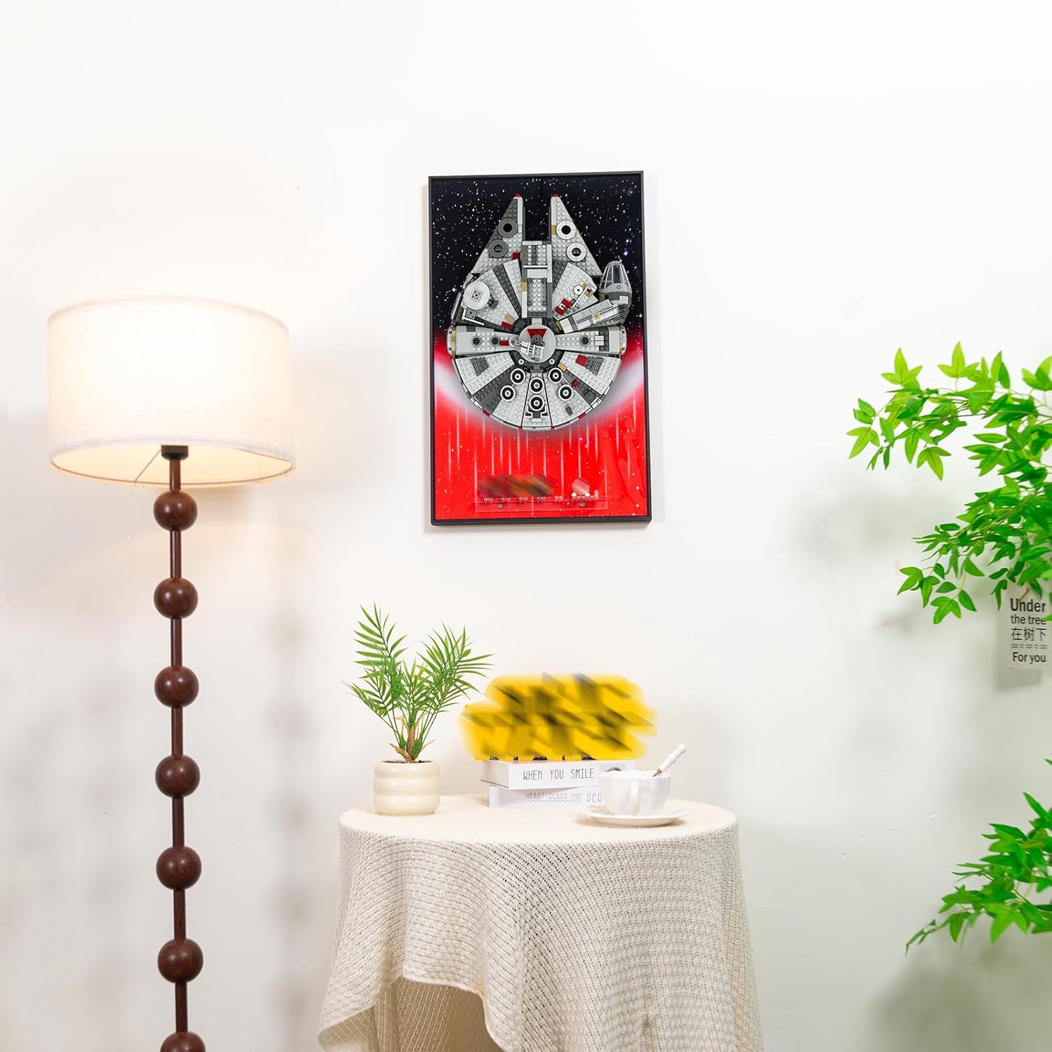 Display Wallboard Compatible with Lego Star Wars Millennium Falcon 75257 Building Set, Adult Collectible Wall Mount for Home & Office Décor, Space-Saving Display Accessory (No Model)