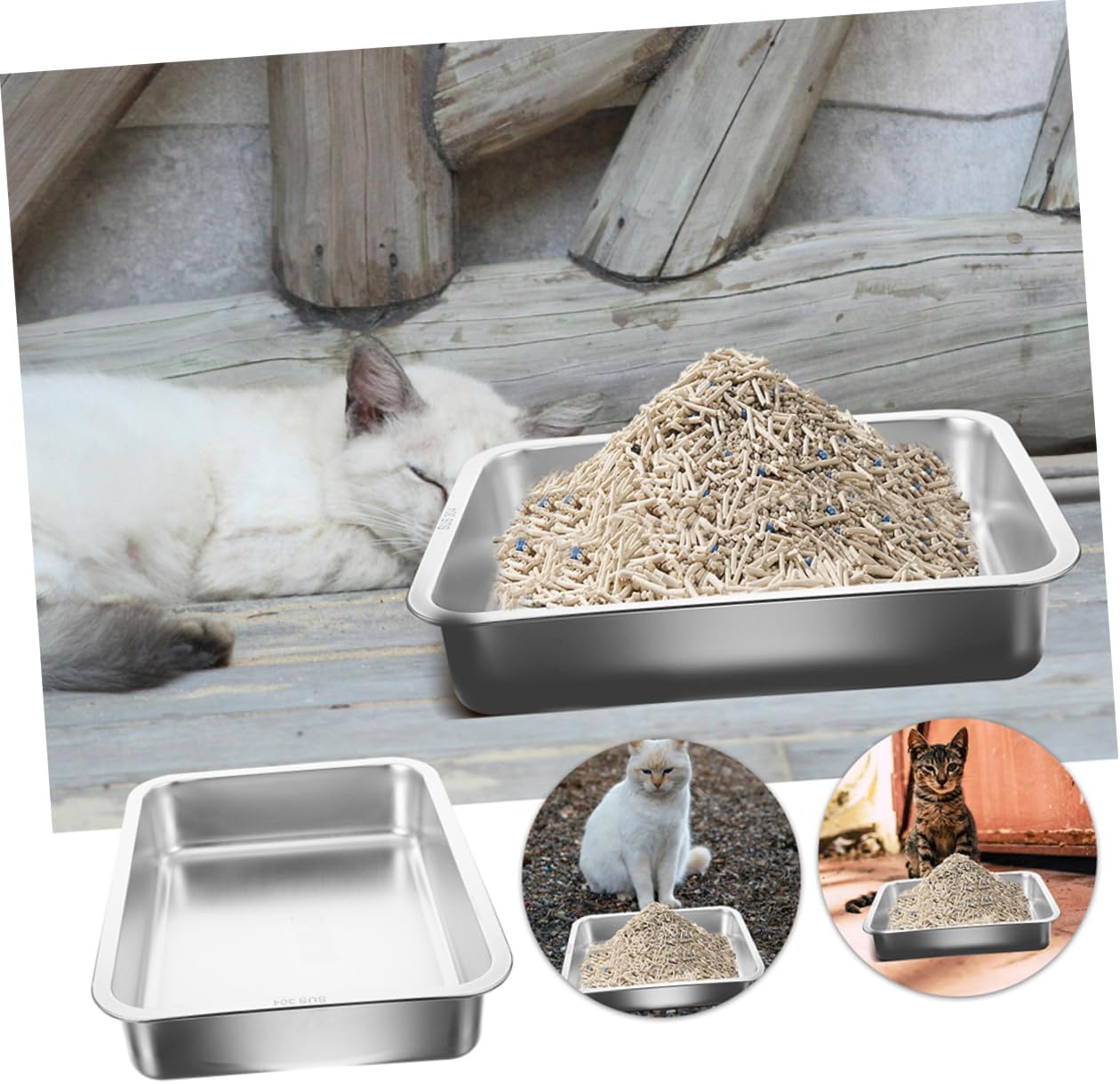 Cat Litter Box for Small Kittens Open Design No Spilling Durable and Easy to Magnetic Litter Control
