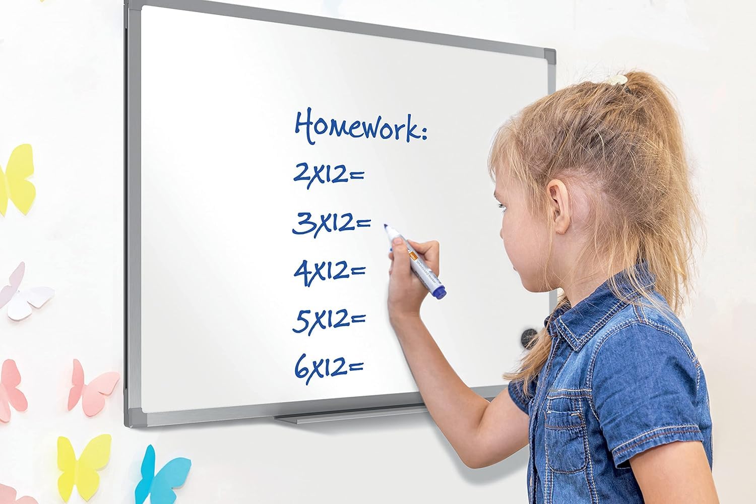 Nobo Amazon Exclusive Stahl-Magnettafel 200 x 100 cm – Trocken abwischbare Memotafel mit Aluminiumrahmen und Stifthalter, magnetische Wandtafel für Büro, Zuhause, Klassenzimmer