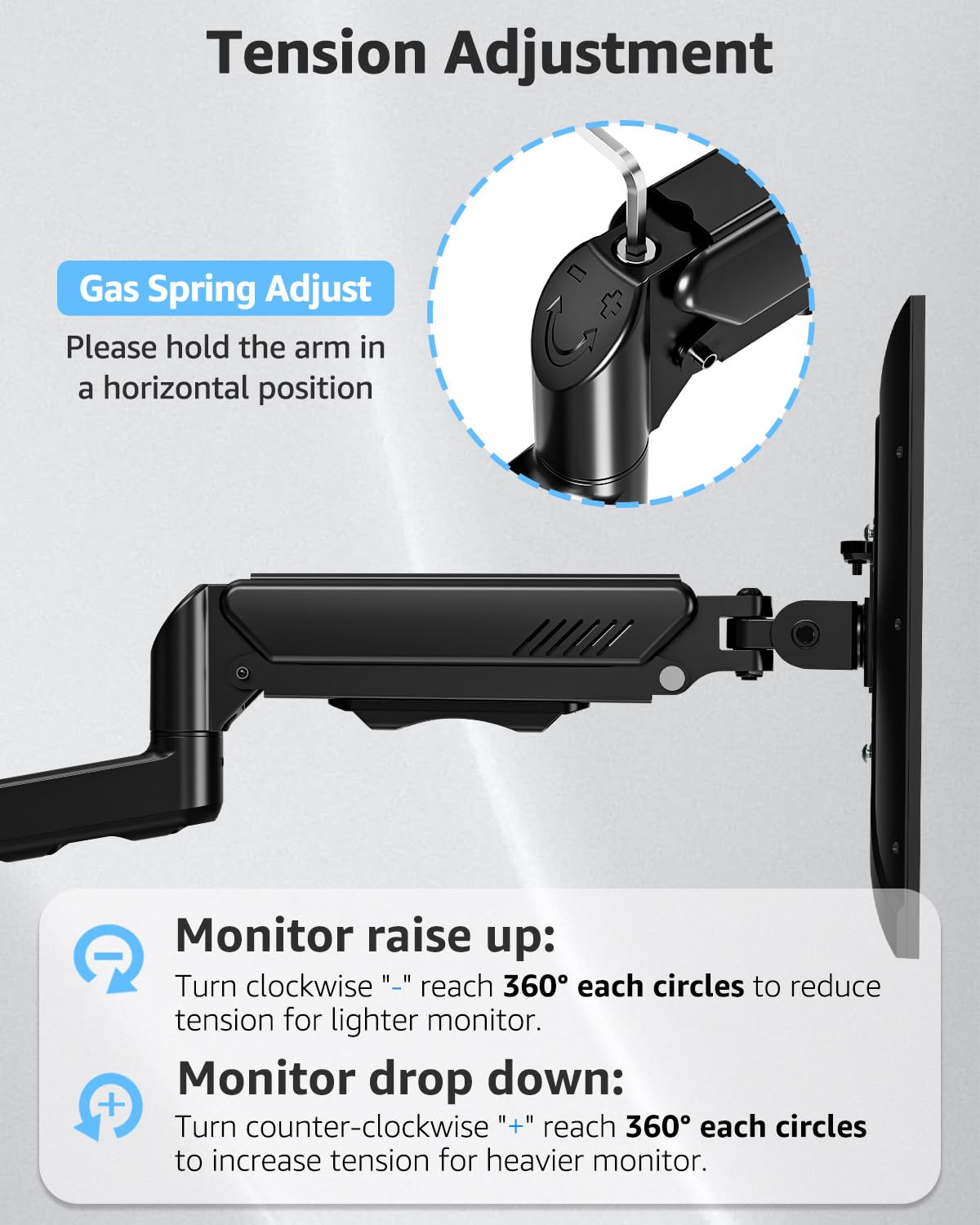 MOUNTUP Supporto da parete per doppio monitor per 2 schermi di computer da 32 pollici, braccio doppio completamente regolabile, supporto per monitor da parete supporto per monitor da 2 a 9 kg, staffa