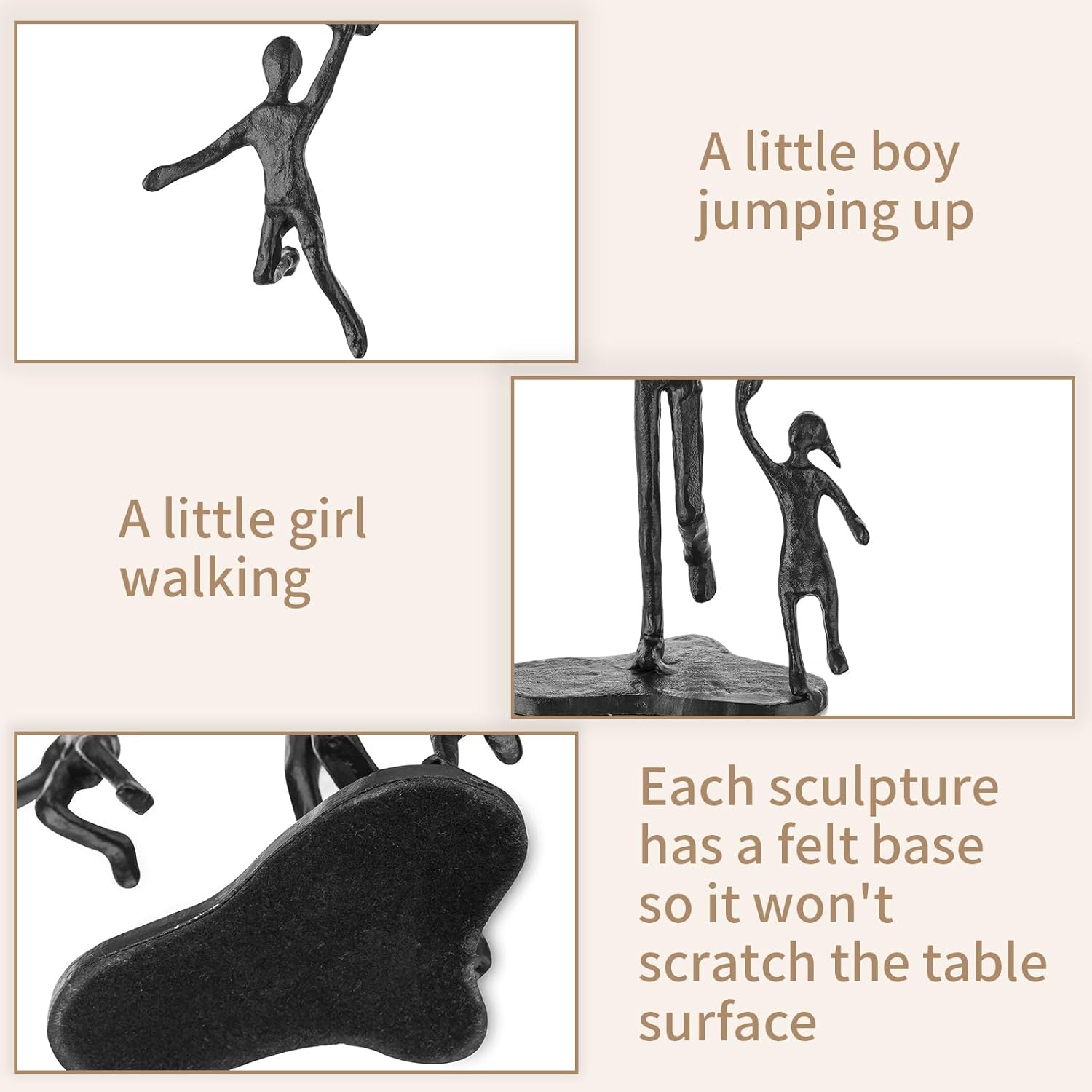 Sziqiqi Dad Birthday Gifts for Father - Dad Daughter Son Iron Statue Father Childs Love Sculpture Decoration for Fathers Day Wedding Christmas Figurine Memorial Gifts for Son Husband