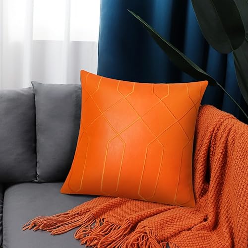 Miniatura 71 de BRAWARM Fundas de almohada de piel sintética de 18 x 18 pulgadas, fundas de almohada de cuero negro, paquete de 2, almohadas decorativas de cuero