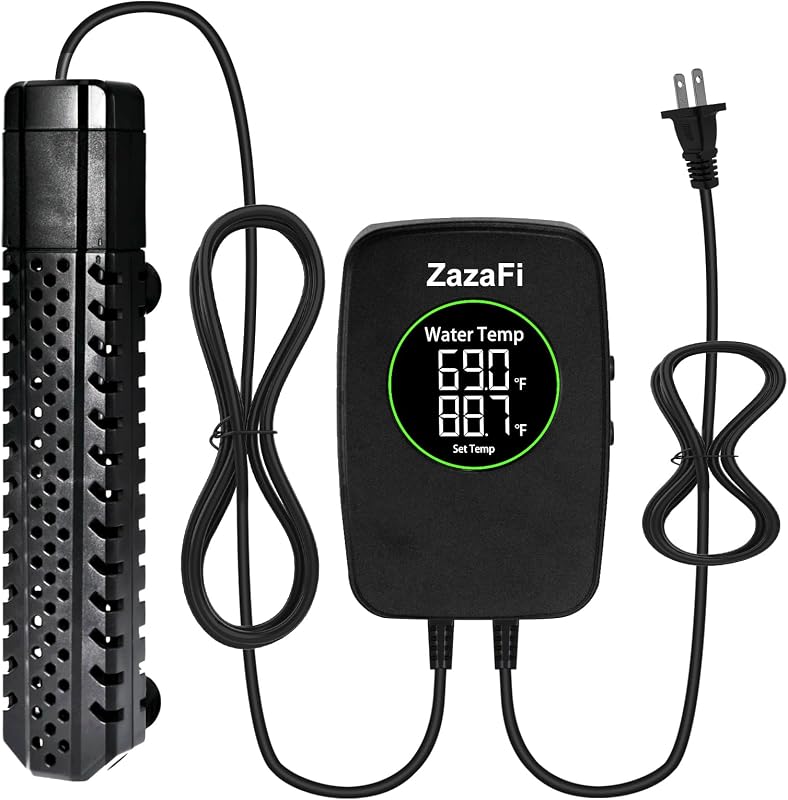 Calentador de acuario de 300 W, calentador de pecera con protección contra altas temperaturas y calentador de tanque de tortuga con apagado automático al salir de agua de mar o agua dulce.