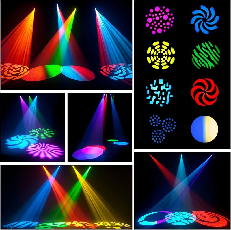HOLDLAMP DMX512 Mozgó Fejű LED Színpadi Lámpa Szett - 8 Mintás Fényeffekt Diszkóhoz, Bulikhoz, Rendezvényekhez - 2 db