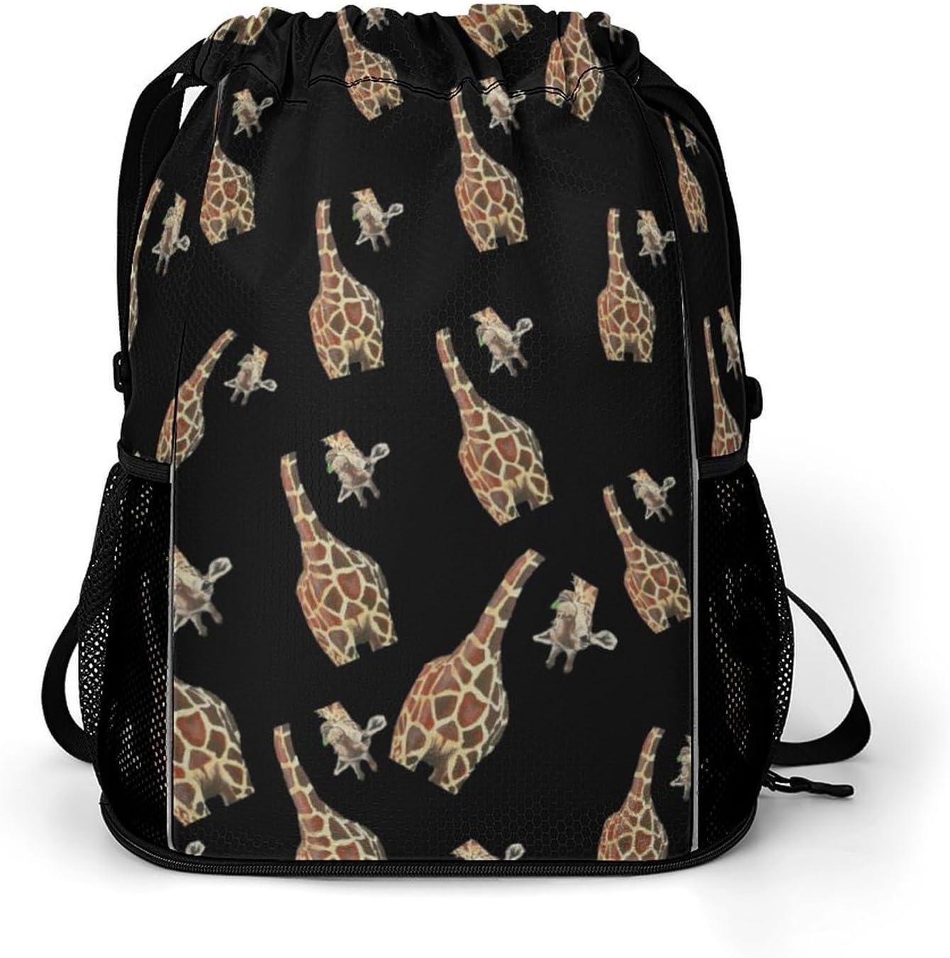 Funny Giraffe Gym Bag Workout Gym Backpack with Shoe Compartment Sports Bags for Women Men