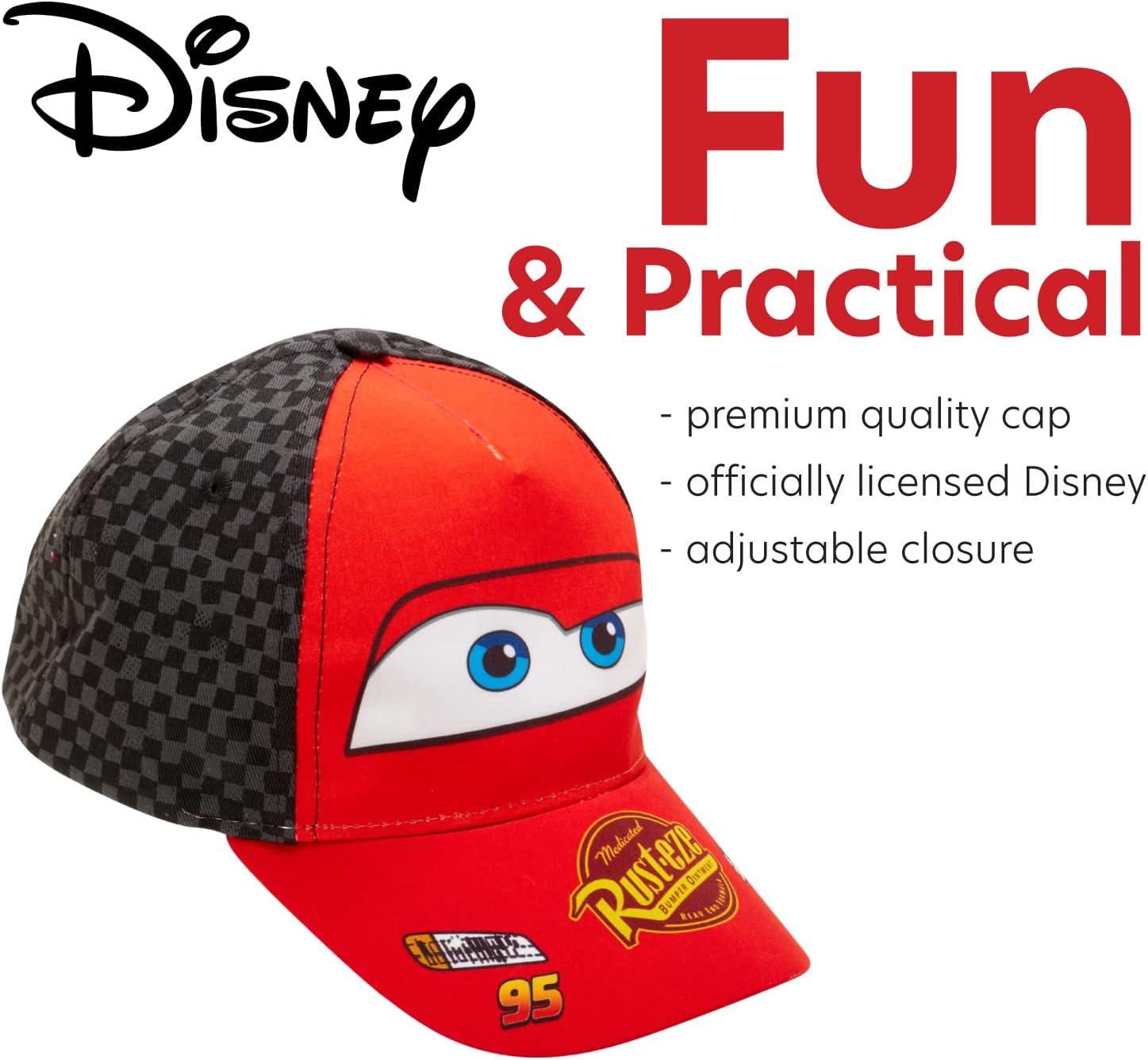 Disney Pixar Boys’ Cars Lightning McQueen Hat - Piston Cup Baseball Cap (Toddler/Boy) - Image 3