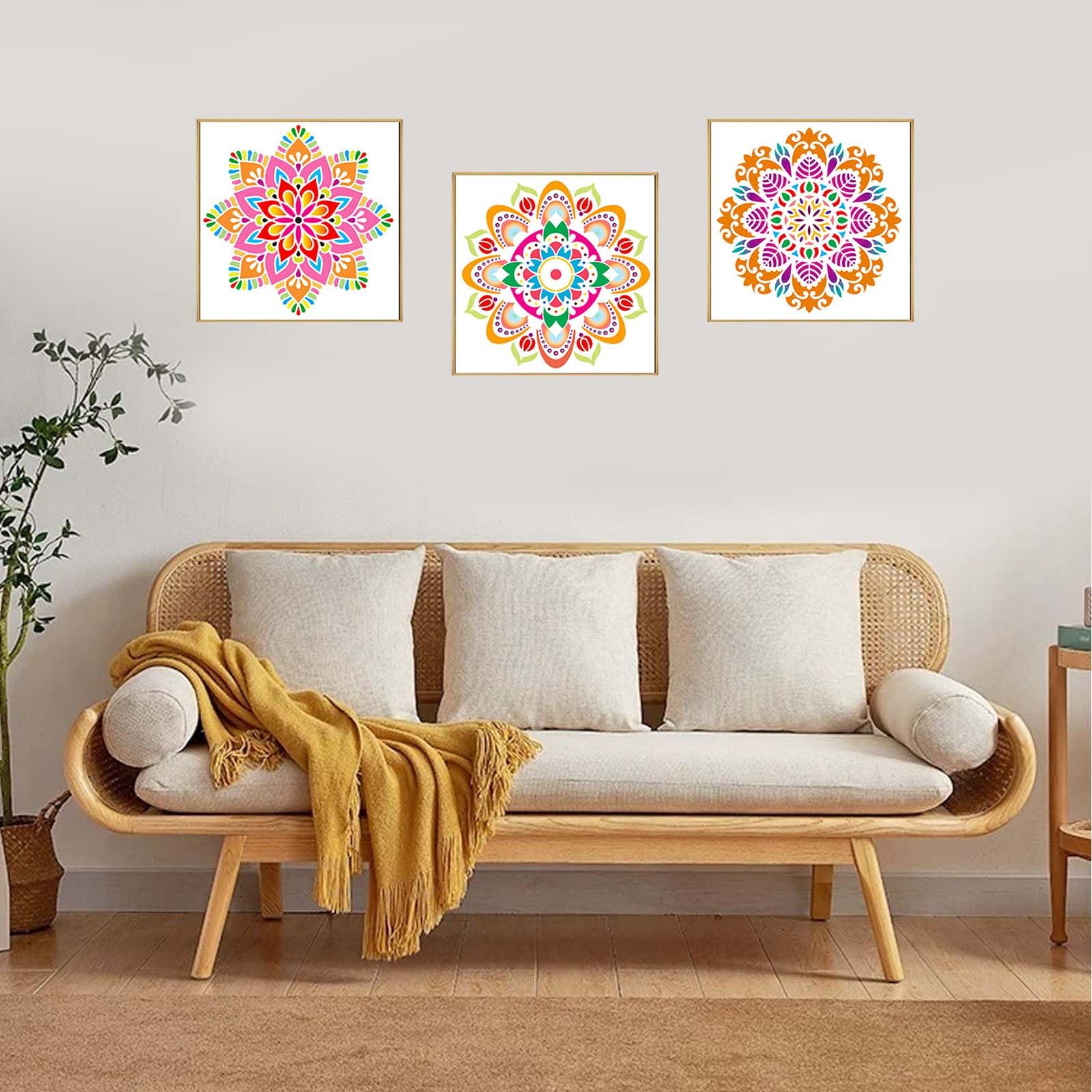 Stencil Mandala 16 Pezzi - Modelli Per Pittura Fai Da Te E Decorazioni - Foto 5