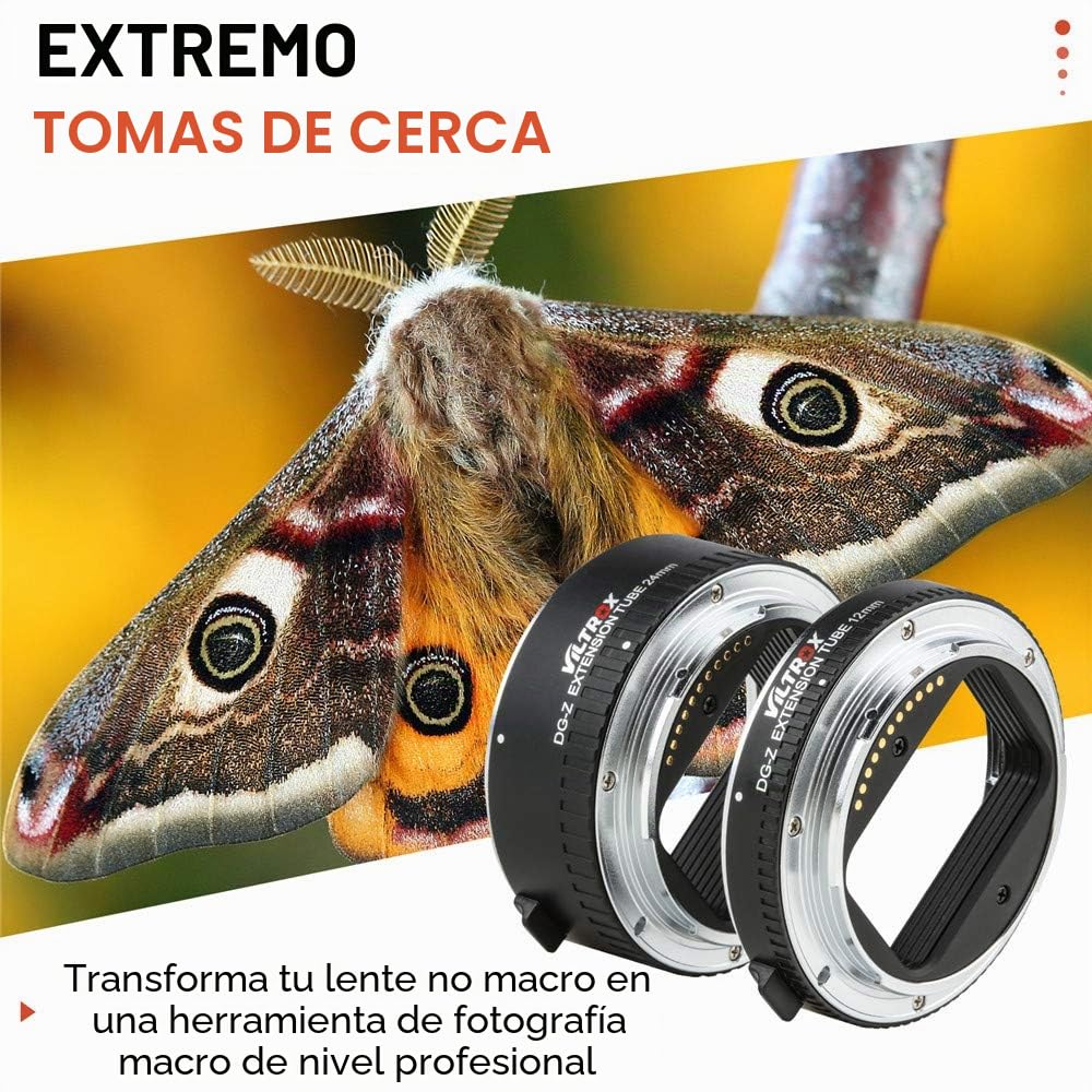 VILTROX DG-Z Tubo de Extensión Macro de Enfoque Automático con Montura de Metal Anillo Adaptador para Nikon Z-Mount Cámara Z5 Z50 Z6 Z6II Z7 Z7II