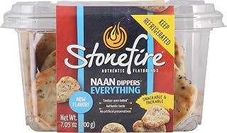 Stonefire Everything Naan Dippers 7oz - Authentic Tandoor-Baked Flatbread, No Artificial Preservatives, Bite-Sized Snackable Versatile Dippers