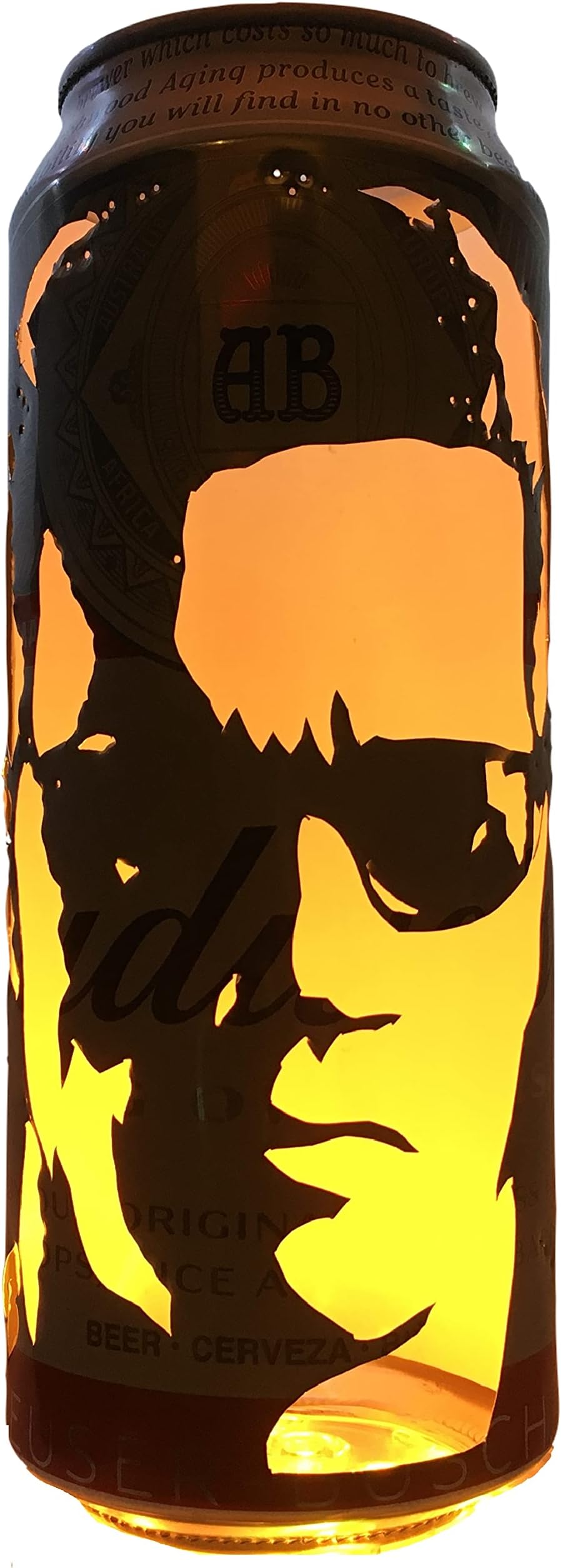 Arnold Schwarzenegger 'Terminator' Beer Can Lantern! Pop Art Lamp, Unique Christmas Gift!