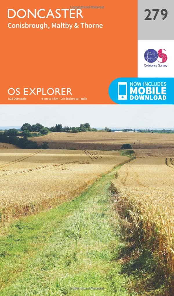 Doncaster Map | Conisbrough, Maltby & Thorne | Ordnance Survey | OS Explorer Map 279 | England | Walks | Hiking | Maps | Adventure