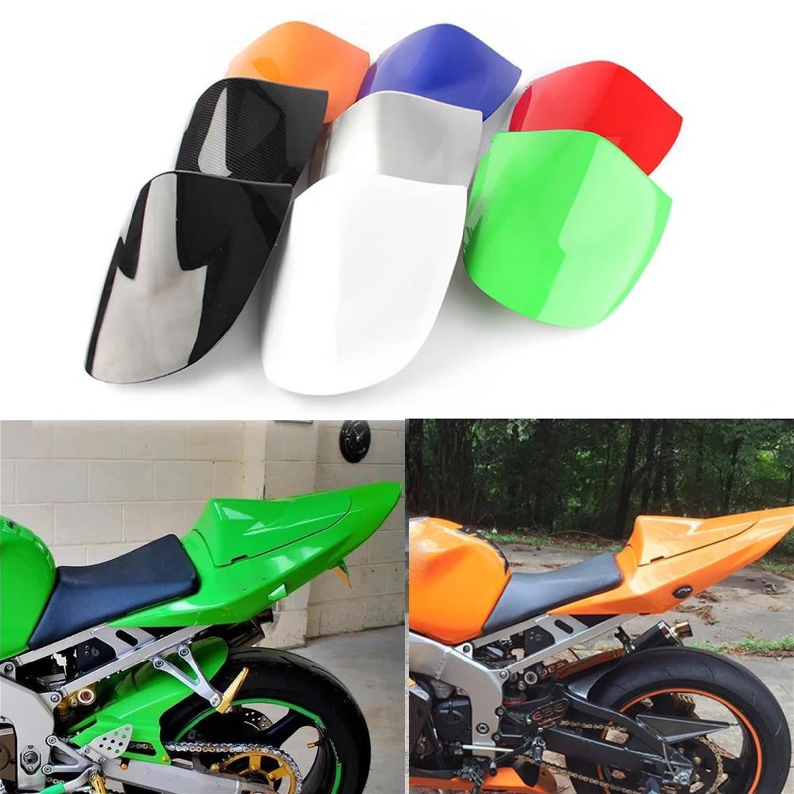 Motocicletta Coprisedile Posteriore Coprisella Posteriore Per Moto (Monoposto) Per Per Ninja Per ZX6R 636 2003-2004 Codone Monoposto Passeggero(Motivo spigato)