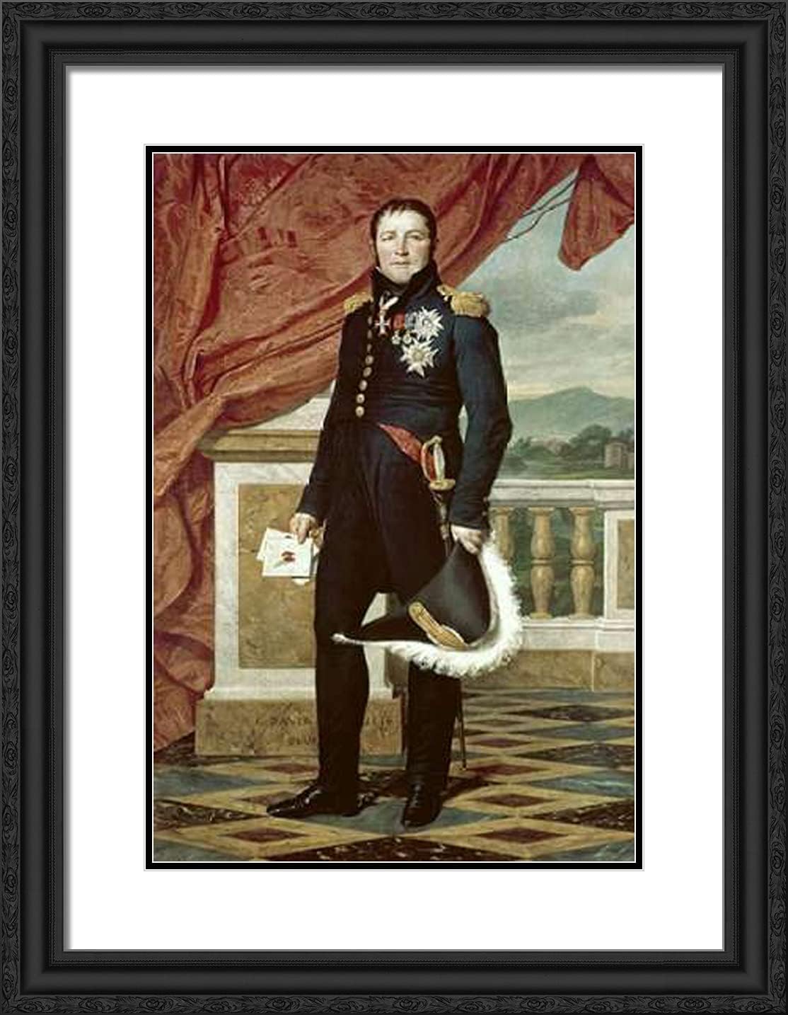 ArtDirect David, Jacques-Louis 19x24 Gold Ornate Framed Art Print with Double Matting Titled: Le Marechal Comte Gerard