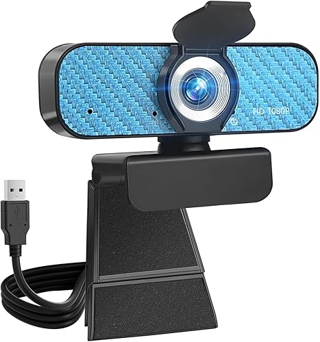 Plug & Play 1080P Webcam: for Laptop/PC No Driver Need 80% Noise-Canceling Mic 100% Privacy Cover - Crystal Clear Video in 10s for Video Calls & Meetings