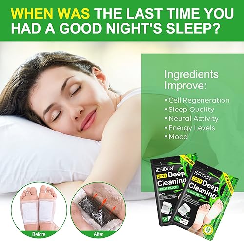 Miniatura 4 de 2 en 1 20 almohadillas para pies, almohadillas de polvo de jengibre y vinagre de bambú natural