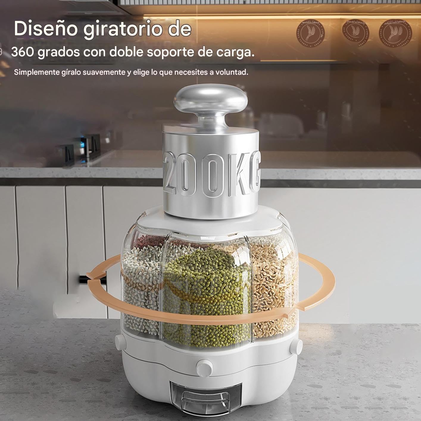Cereal Dry Food Flour Bin, contenedores de almacenamiento de cocina