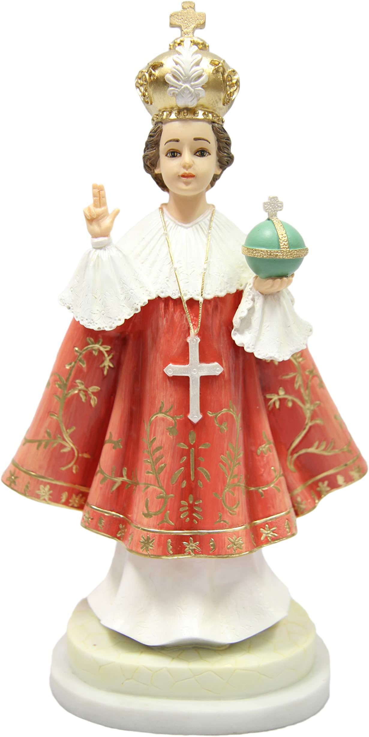 Vittoria Collection 11.25" Infant Jesus of Prague Italian Statue Sculpture Figurine Made in Italy Hand Painted