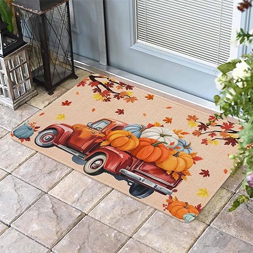 Vista 508 de Tapete de Feliz Navidad, tapete antideslizante para puerta delantera, baño, cocina, dormitorio, patio, entrada, 16 x 24 pulgadas, rojo, negro y verde