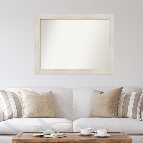 Miniatura 4 de Amanti Art Espejo de baño blanco para sobre el fregadero, 34 x 45 pulgadas, espejo de tocador rectangular de madera blanca lavado a medida, marco de