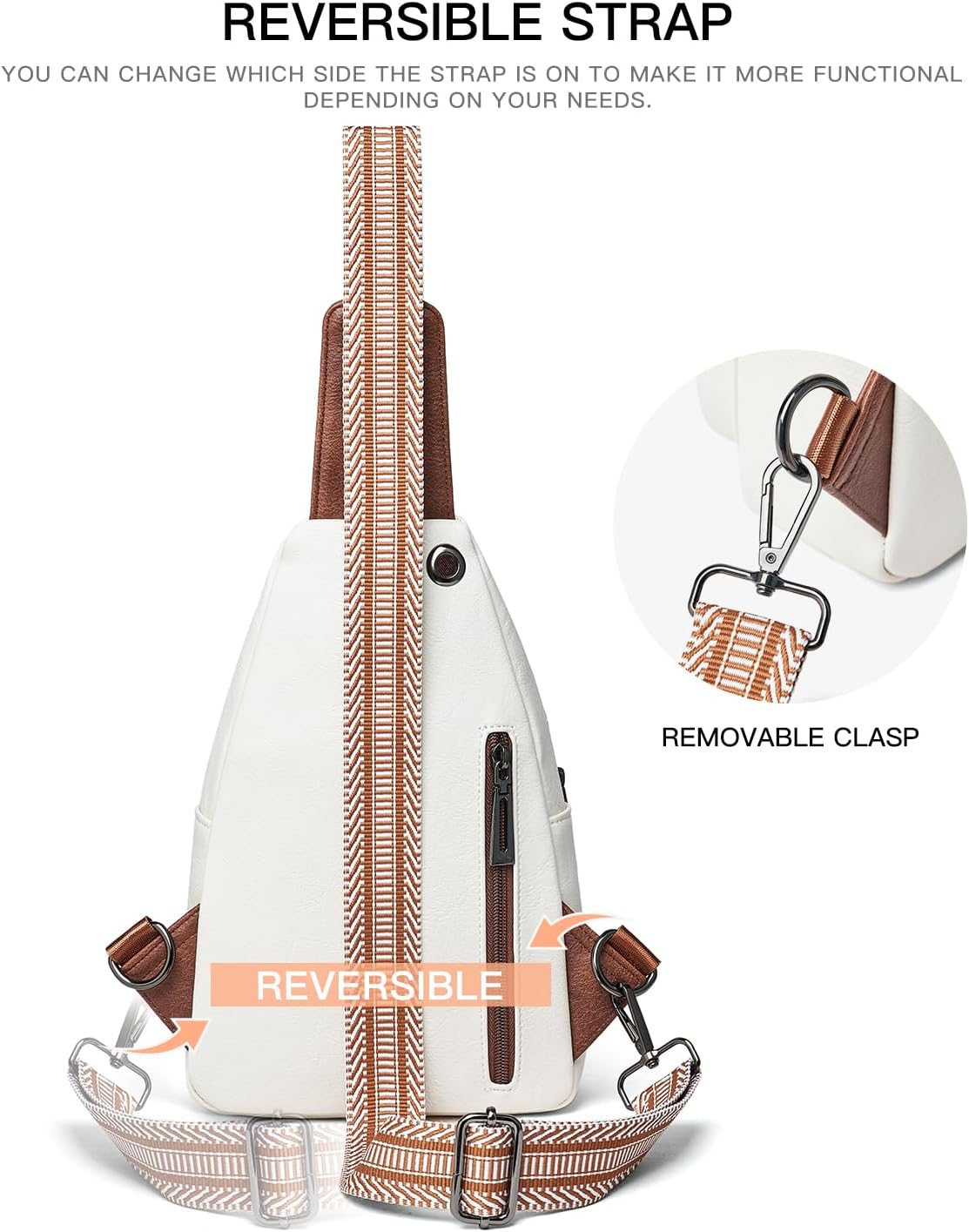 Sling Bag For Women Fanny Pack Crossbody Travel Shoulder Belt Bags Tote Backpack Purse Faux Leather - Image 7