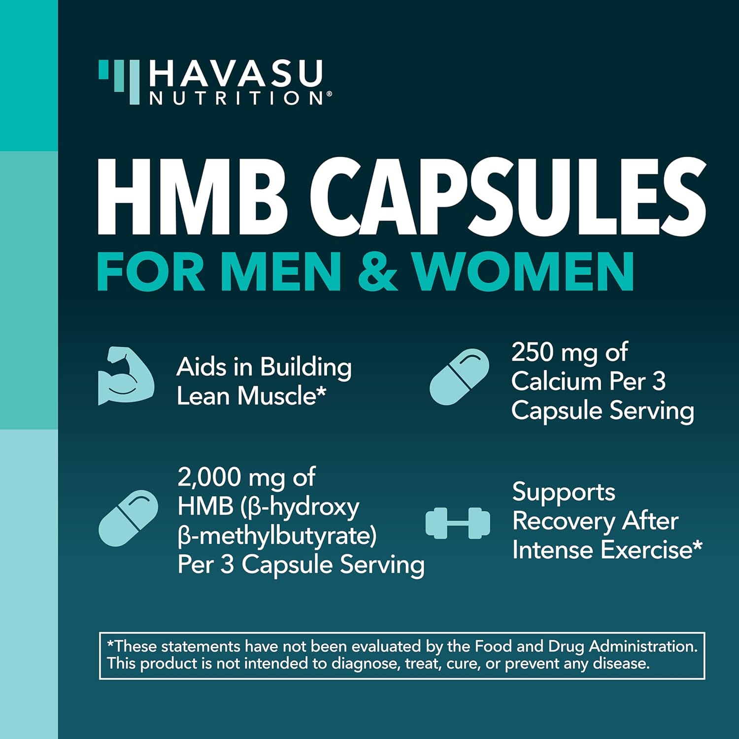 HMB Capsules 2000mg - HMB Supplements for Men and Women - Calcium B-Hydroxy B-Methylbutyrate Monohydrate - 90 Capsules - Supports Muscle Protein Synthesis - Vegan, Non-GMO, Gluten Free - 30 Servings - Image 3