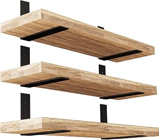 WEKIS Black Shelf Bracket 12 Inch Floating Shelf Brackets Heavy Duty L Bracket for Shelves, 1/5 Inch Thick Shelf Brackets Hardware 6 Packs