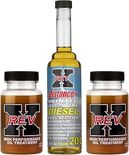 REV X Diesel Winter Kit - High-Performance Oil Additive - 4 fl. oz. (2 Pack) + Distance+ Winter Diesel Fuel Additive (8 fl. oz.)