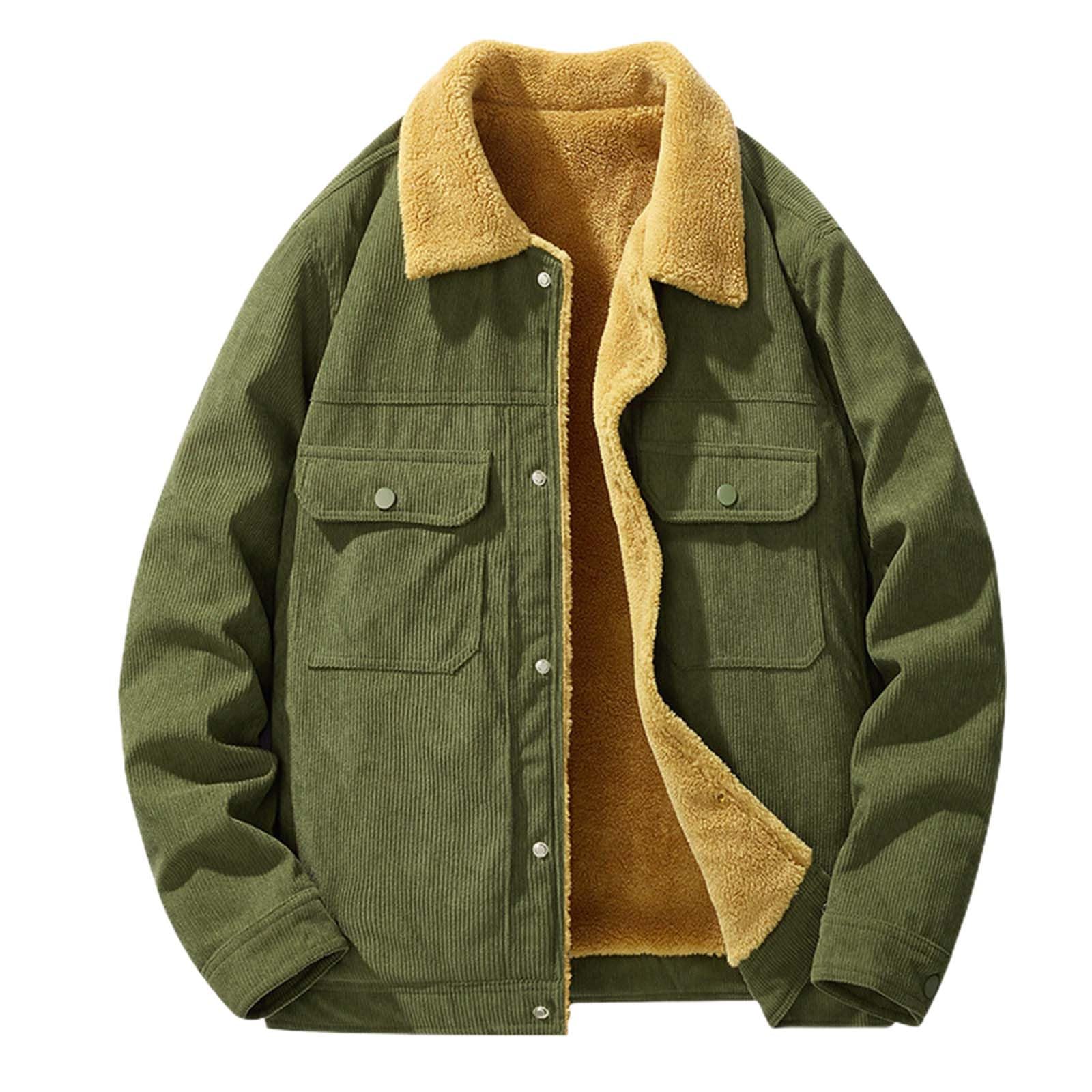 Chaqueta de invierno para hombre, chaqueta de pana acolchada para hombre, chaqueta acolchada con solapas, chaqueta de entretiempo, chaqueta de invierno de manga larga con bolsillos, abrigo