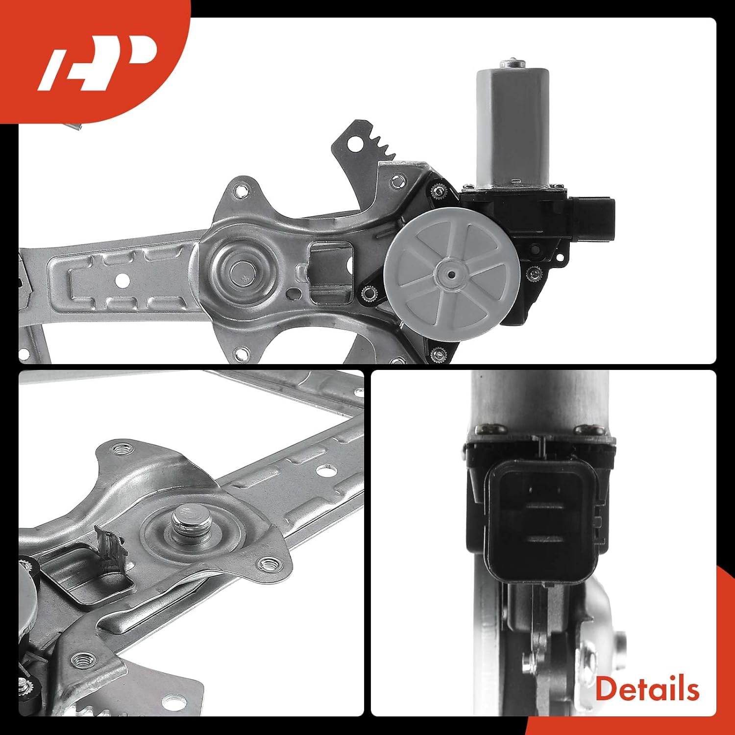 A-Premium Rear Left Electric Power Window Regulator with Motor Compatible with Mitsubishi Outlander 2014-2019 Sport Utility Rear Driver Side, 2-Pin