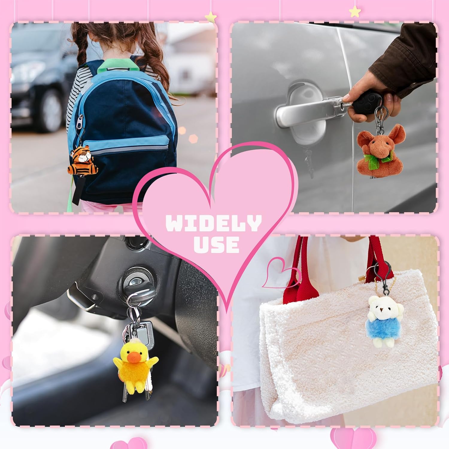 30 Pack Valentines Animal Plush Toys with Gift Cards for Kids,Cute Small Stuffed Animal Keychain Set for Valentines Day Gifts,Party Favors - Image 7